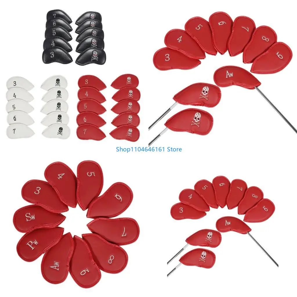 

10 шт./компл. железный чехол для гольфа, железные чехлы для головы, чехол для головы гольфа, цветной чехол из искусственной для