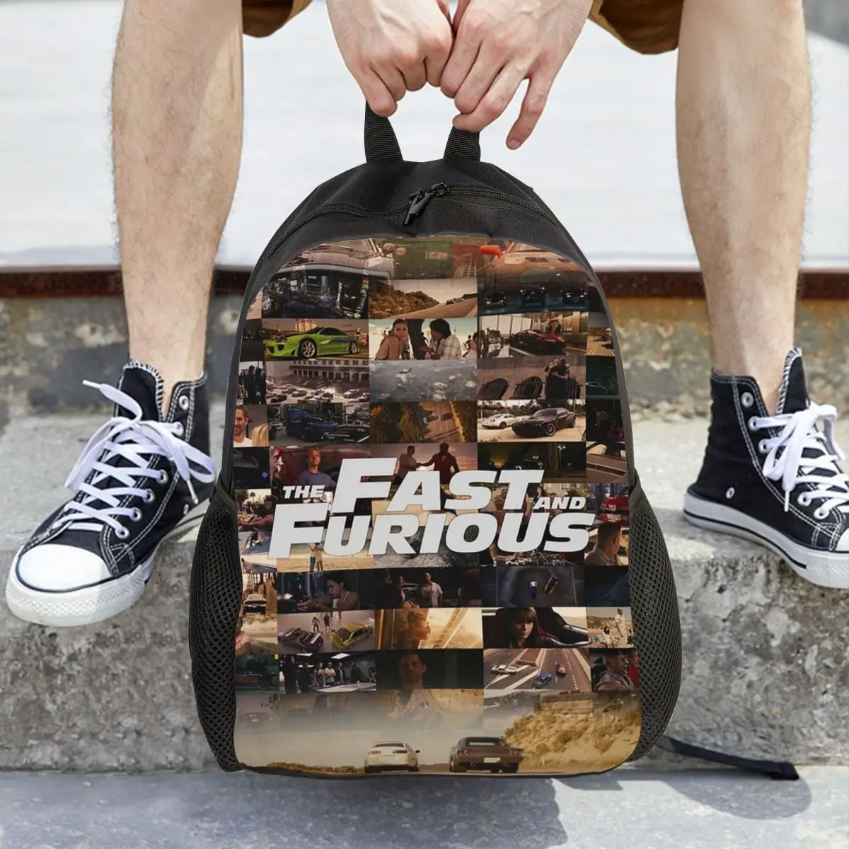 Fast And Furious Legends Tribute Studentenrucksack, Schultasche, Wandern, Reisen, Tagesrucksack für Männer und Frauen, modische Büchertasche, Umhängetaschen