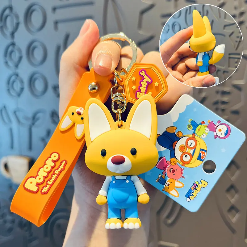 Pororo Loopy Crong Cute Character Figurine Model Creative Kawaii Girl Heart Keychain Student Backpack Pendant Decoration Gift view 6