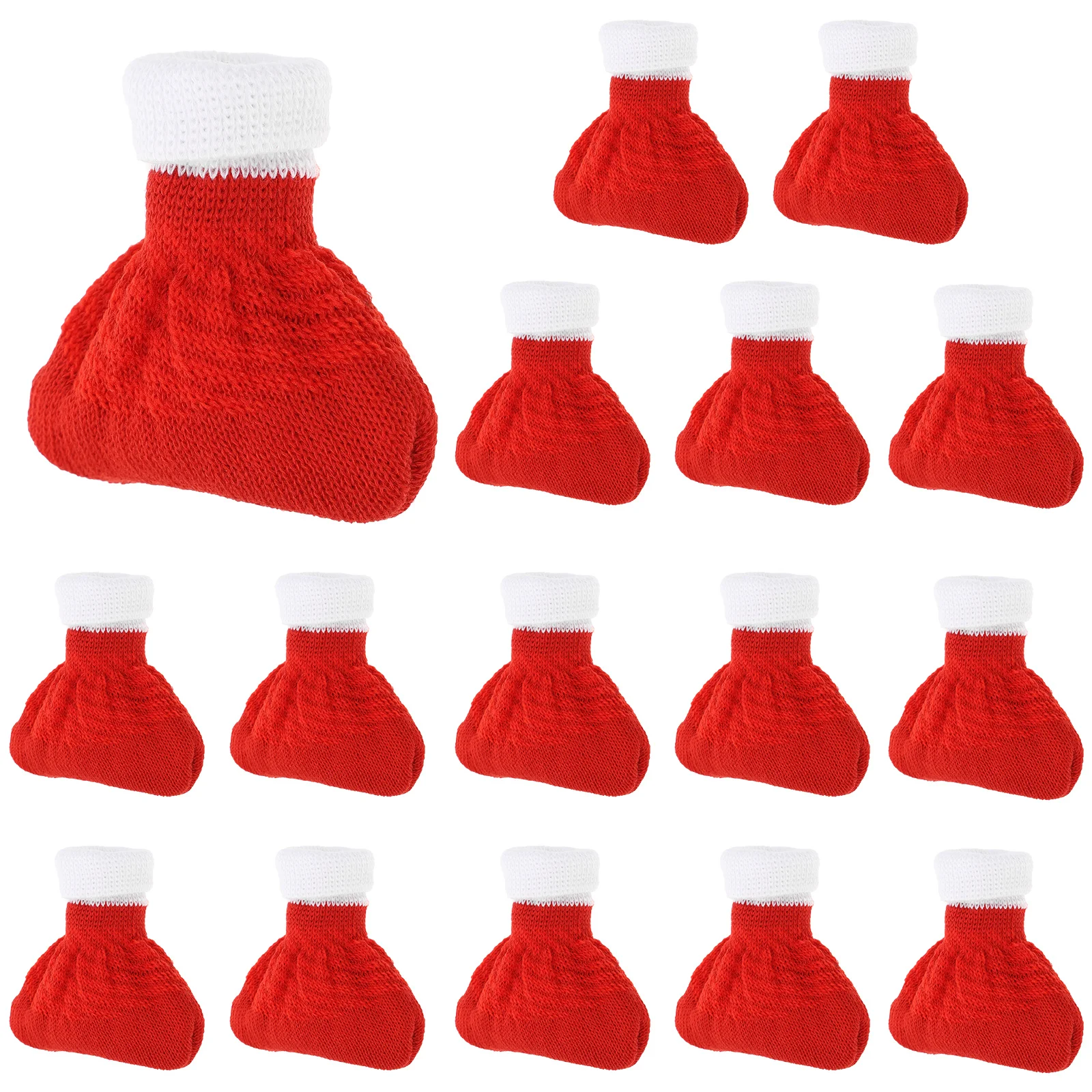 16 Pcs Christmas Table Leg Socks Chair Furniture Anti Scratch Protector Polyester Cotton Covers