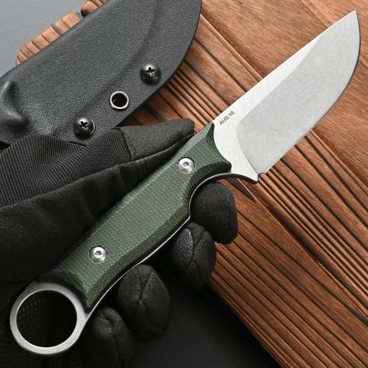 FF103 Feststehendes Messer AUS-10 Stahlklinge Micarita Griff Full Tang Gerades Messer für Outdoor Camping Jagd Angeln Arbeiten