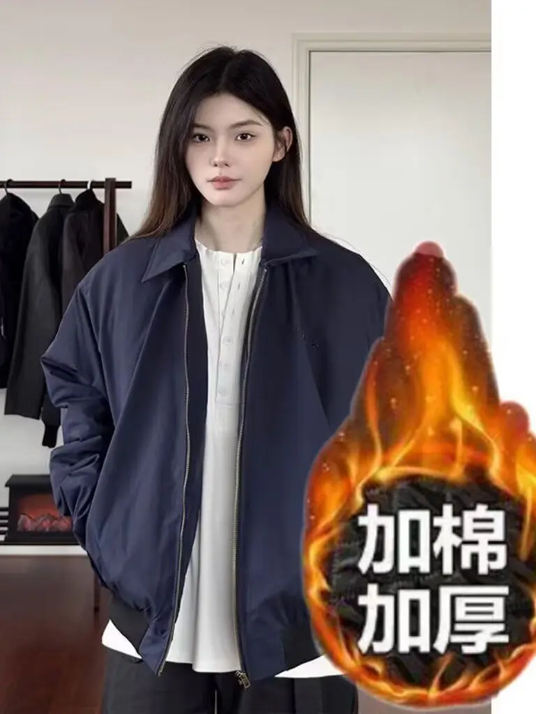 

Новая куртка-бомбер унисекс для осени и зимы, утепленная хлопком, свободного кроя, из полиэстера, теплая