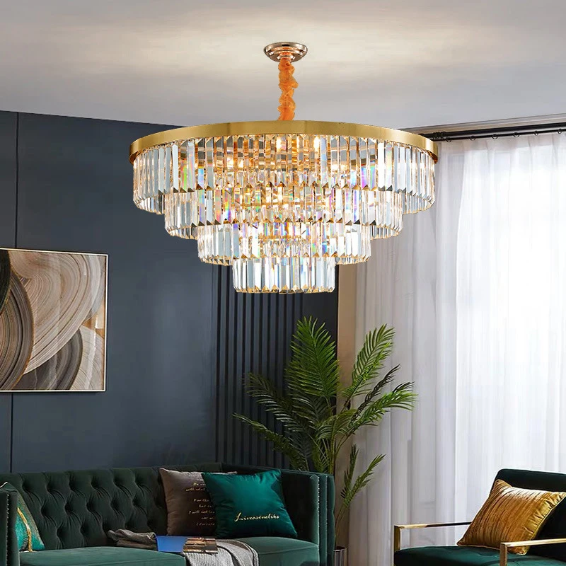 

Modern Living Room Crystal Chandelier Light For Bedroom Plated Glod LED Cristal Luster Luxury Home Decoration Light