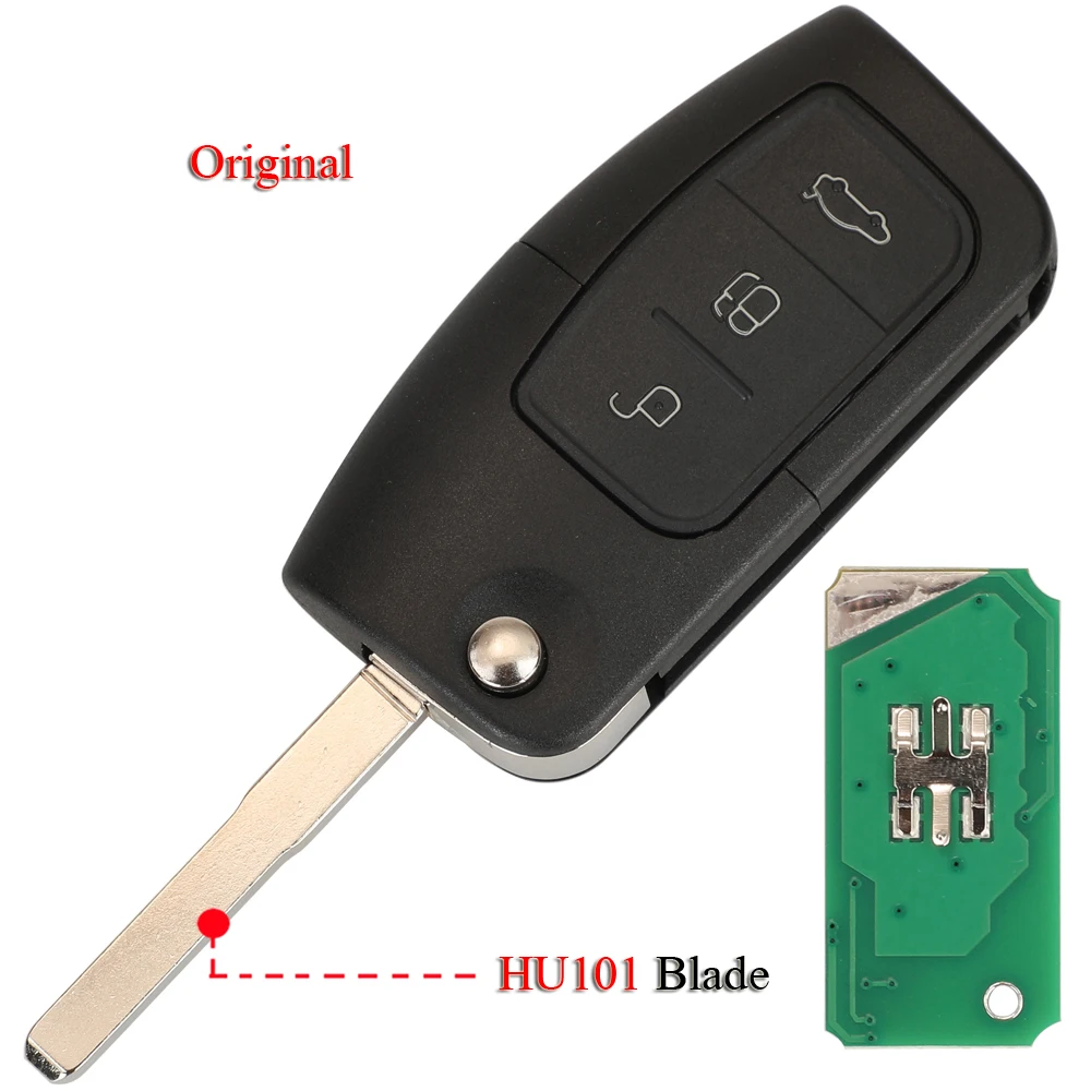 

jingyuqin Remote Car Key For Ford Focus Mondeo Galaxy Fiesta C Max S Max 315/433MHZ ID60/ID63 Chip HU101/FO21
