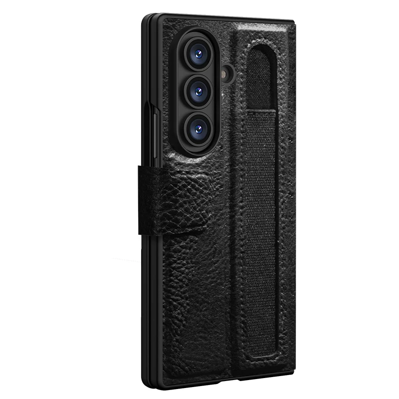 For Samsung Z Fold 7 5G Leather Case, NILLKIN Aoge Business Edition, Clamshell Design + Stand Function, Elastic S-Pen Holder view 3