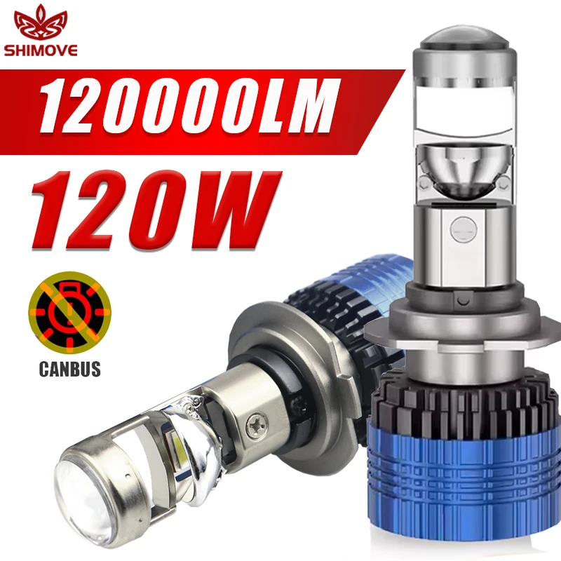 

Мини H4 H7 Автомобильный BI Светодиодный проектор Линза H11 Canbus Лампа 9005 HB3 9006 HB4 Hi/Lo Beam Мотоциклетные фары Bule 12 В 24 В 120 Вт LHD