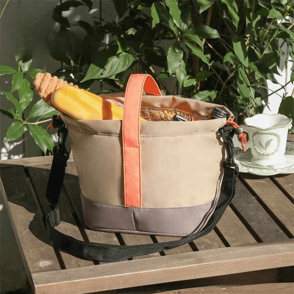 With Handle Lunch Box Bag Thickened Adjustable Straps Food Thermal Tote Reusable Waterproof Insulated Storage Pouch Women