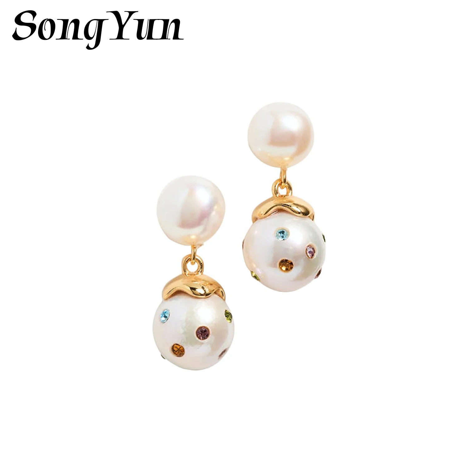 

SongYun Jewelry MHT Quality Brass Stud Earrings Dangle CZ 7A Zircon Vintage Luxury Women Earring Jewelry
