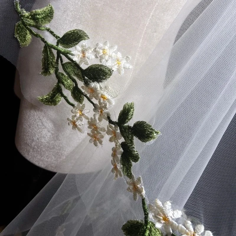 new-white-le-embroidered-flower-headpiece-bridal-photoaphy-prop-hard-tulle-wedding-veil-bridesmaid-accory