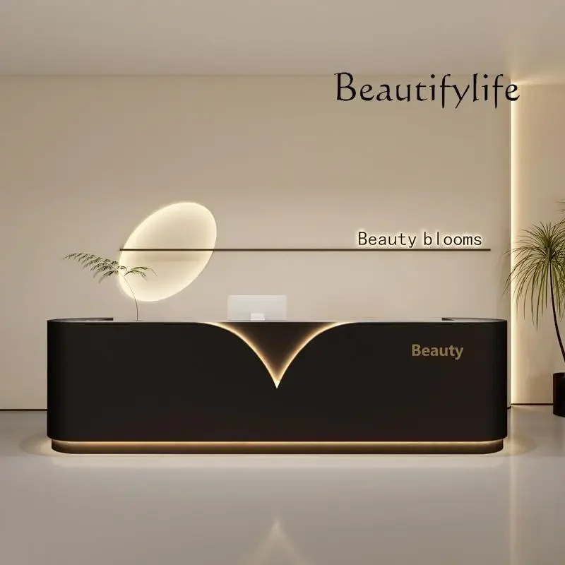 BJ Warm Color Style Beauty Shop Bar Table Simple Clothing Shop Paint Checkout Page Fashion Front Desk Office Decoration