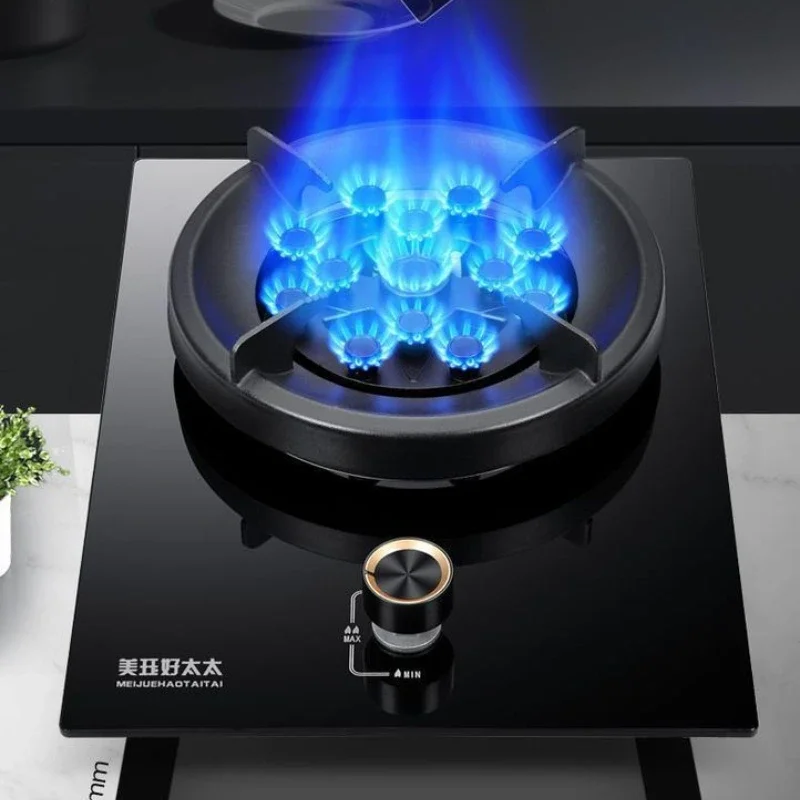 Home Fiery Energy Saving Stove, Built-in Gas Stove, Tabletop Dual-use Timer Gas Stove, Tempered Glass Single Burner Stove