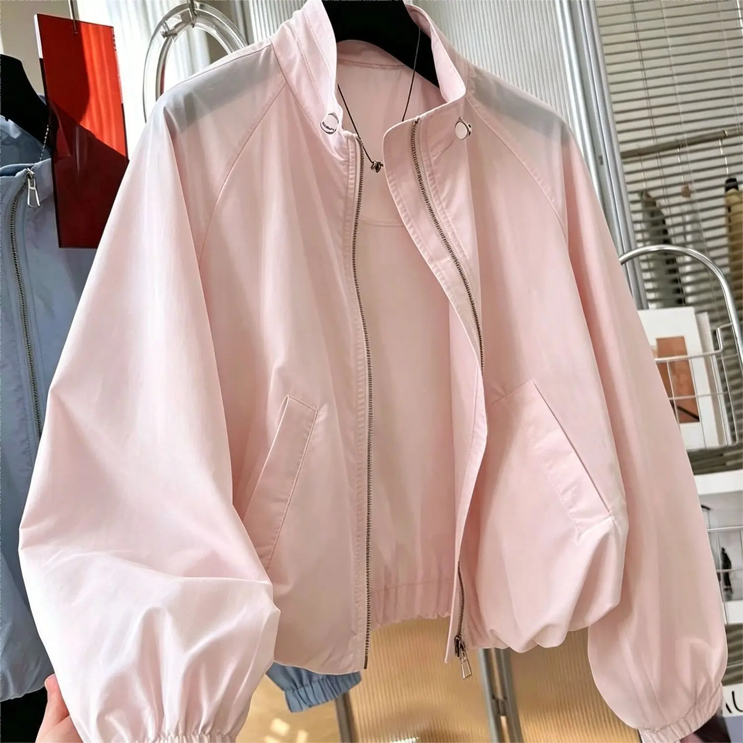 Light Thin Sunscreen Clothes Women's Summer New Korean Short Zipper Coat Female Korean Loose Casual Sun Protection Jacket