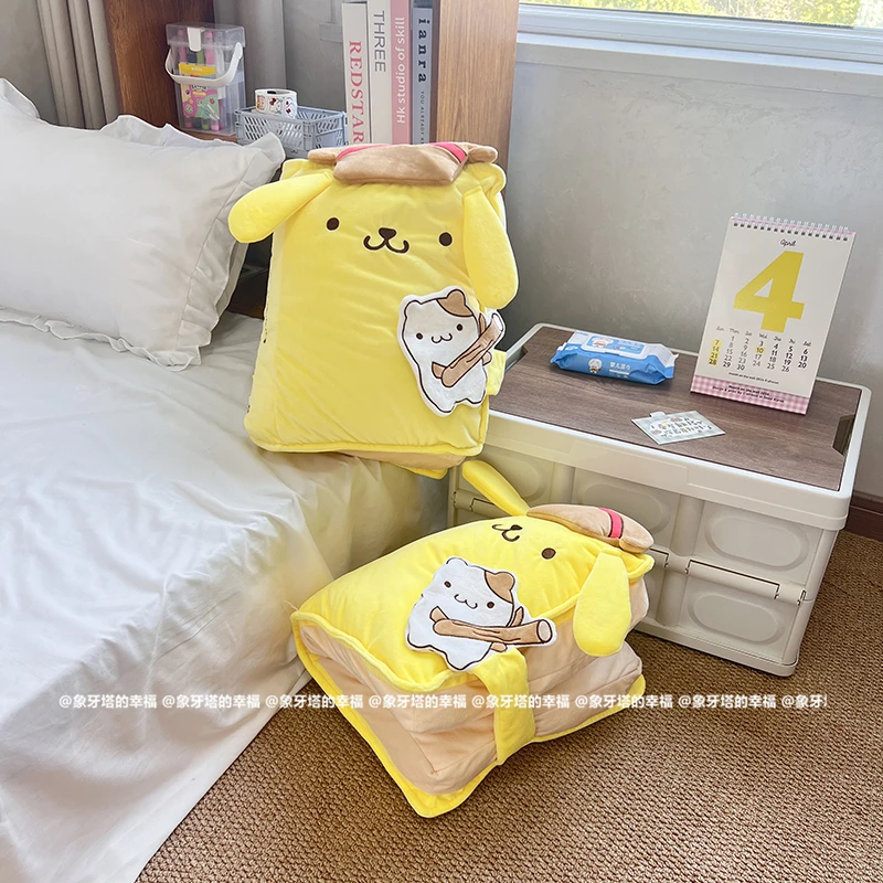 سانريو بوم بوم بورين الكلب كتاب بلوشيز القيلولة وسادة الكرتون الأصفر الكلب ألعاب من نسيج مخملي غرفة الديكور أريكة سرير وسادة الظهر هدية