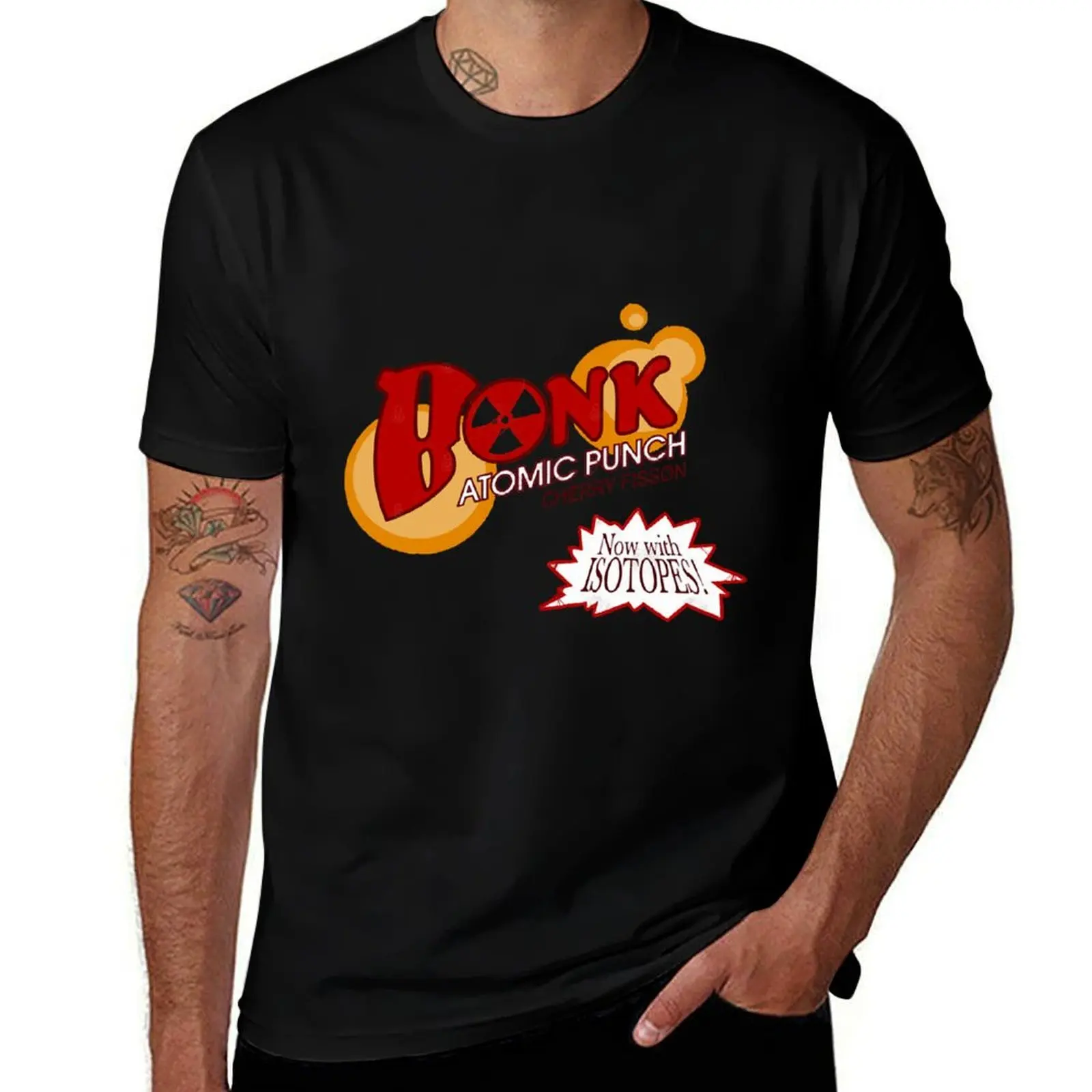 Camiseta oficial (roja) de Bonk Atomic Punch, camisetas divertidas para hombre, camiseta de anime para hombre, camisetas de marca de lujo de alta calidad
