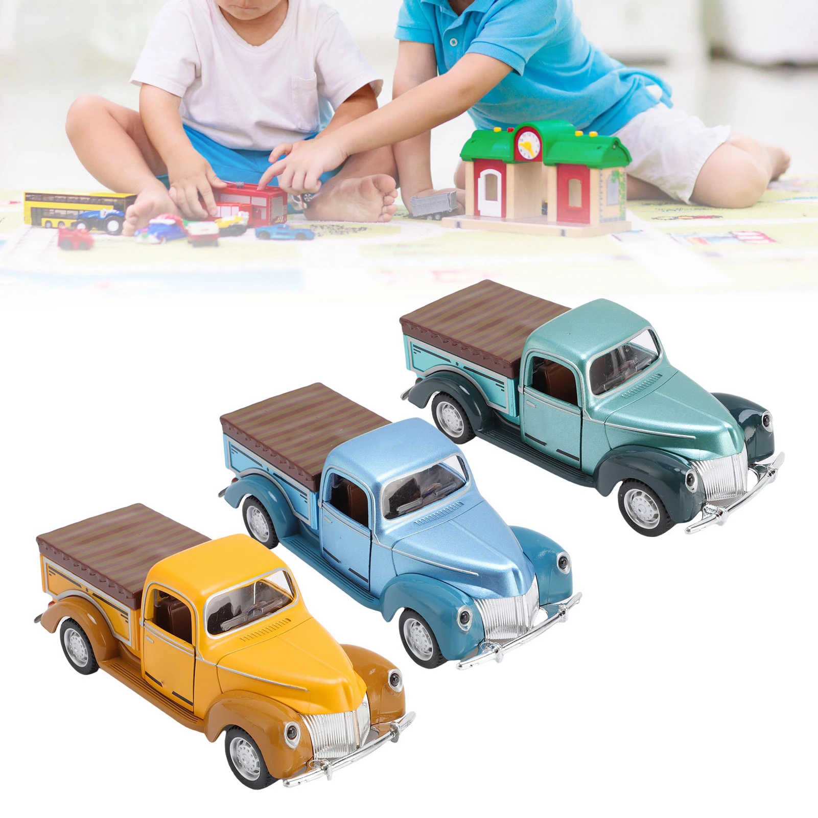 

Старая фигурка грузовика, масштаб 1:32, пикап, ностальгическое ретро, тщательное мастерство для украшения домашней коллекции