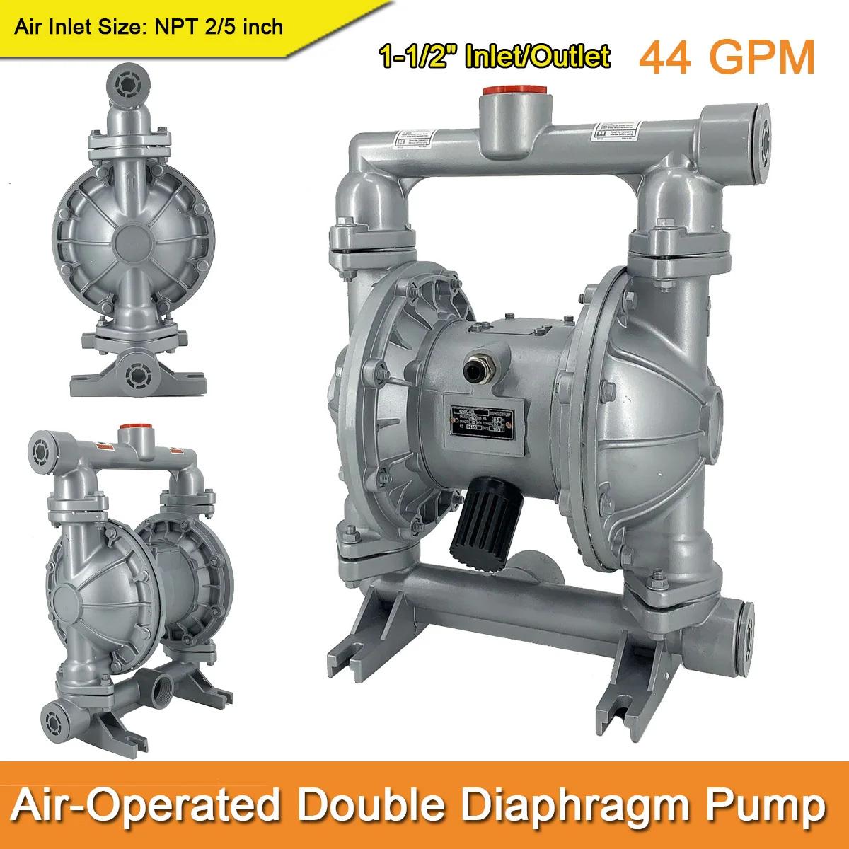 Air-Operated Double Diaphragm Pump Petroleum Diaphragm Transfer Low Viscosity Pneumatic Pump Fluids 1-1/2