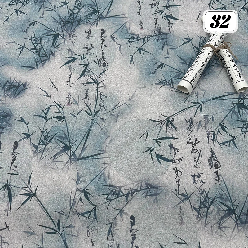 

100x150cm Encrypted Cotton Linen Fabric Retro Chinese Ink Style Fabric For DIY Handmade Sewing Hanfu Dress Tablecloths Curtain
