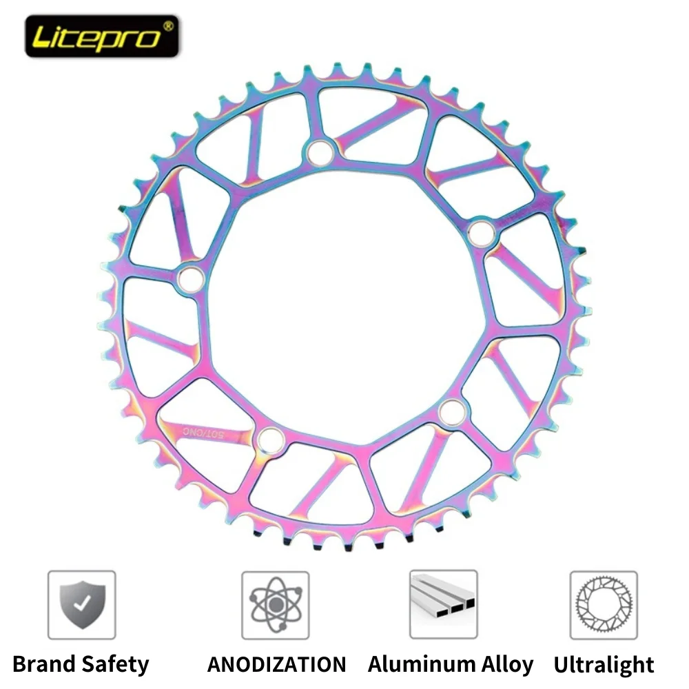 LITEPRO Bicycle Round Disk 130BCD Five Holes Bicycle Disk Narrow and Wide Teeth Disk Suitable for 130 Bcd Five-Claw Crank