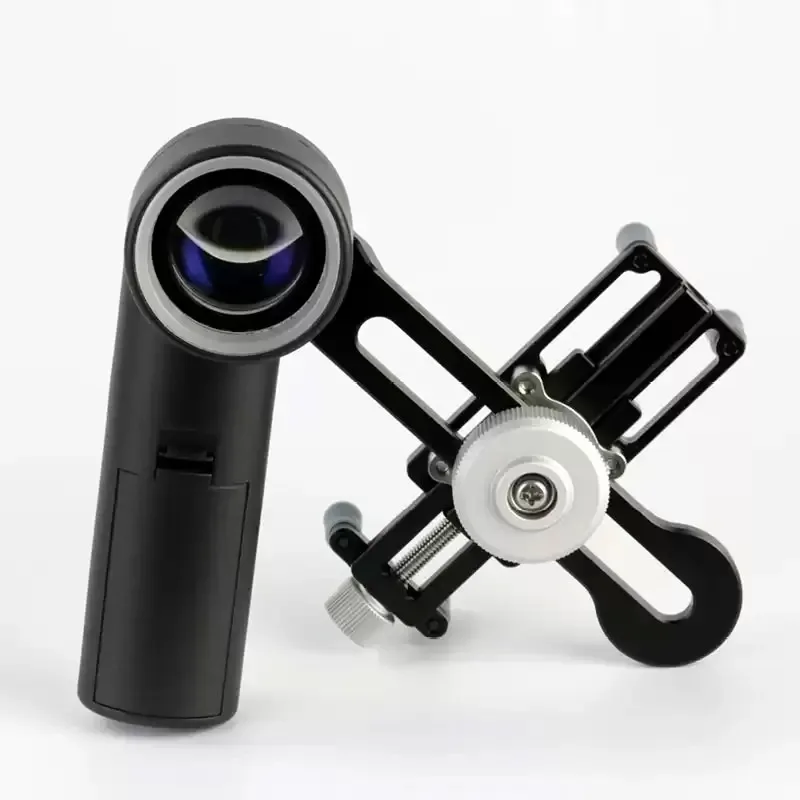 10X Shadowless LED Magnifier Achromatic Jewelry Loupe Antique Diamond Gemstone Watch Identification Instruments with Phone Clamp
