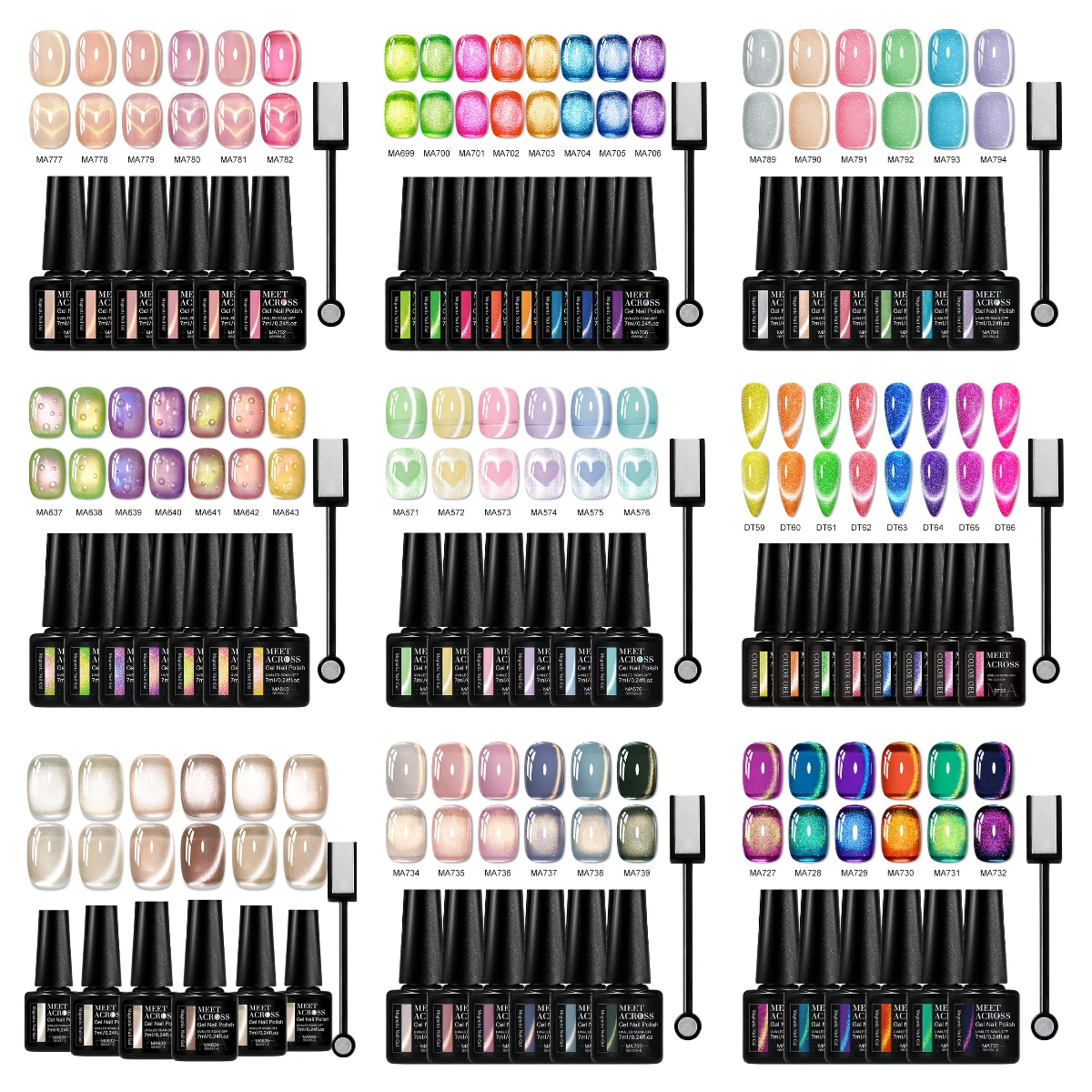 7/8/9pc Gatto Magnetico Nail Gel Polish Set All-Season Unghie Decorazione UV/LED di Lunga Durata FAI DA TE Manicure Unghie Forniture Kit di Vernice