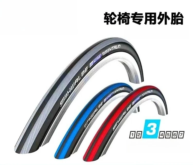 1Pc (need a pair to buy x2) anti-puncture tires for sports wheelchairs 24 * 1 wheelchair accessories, three-level puncture