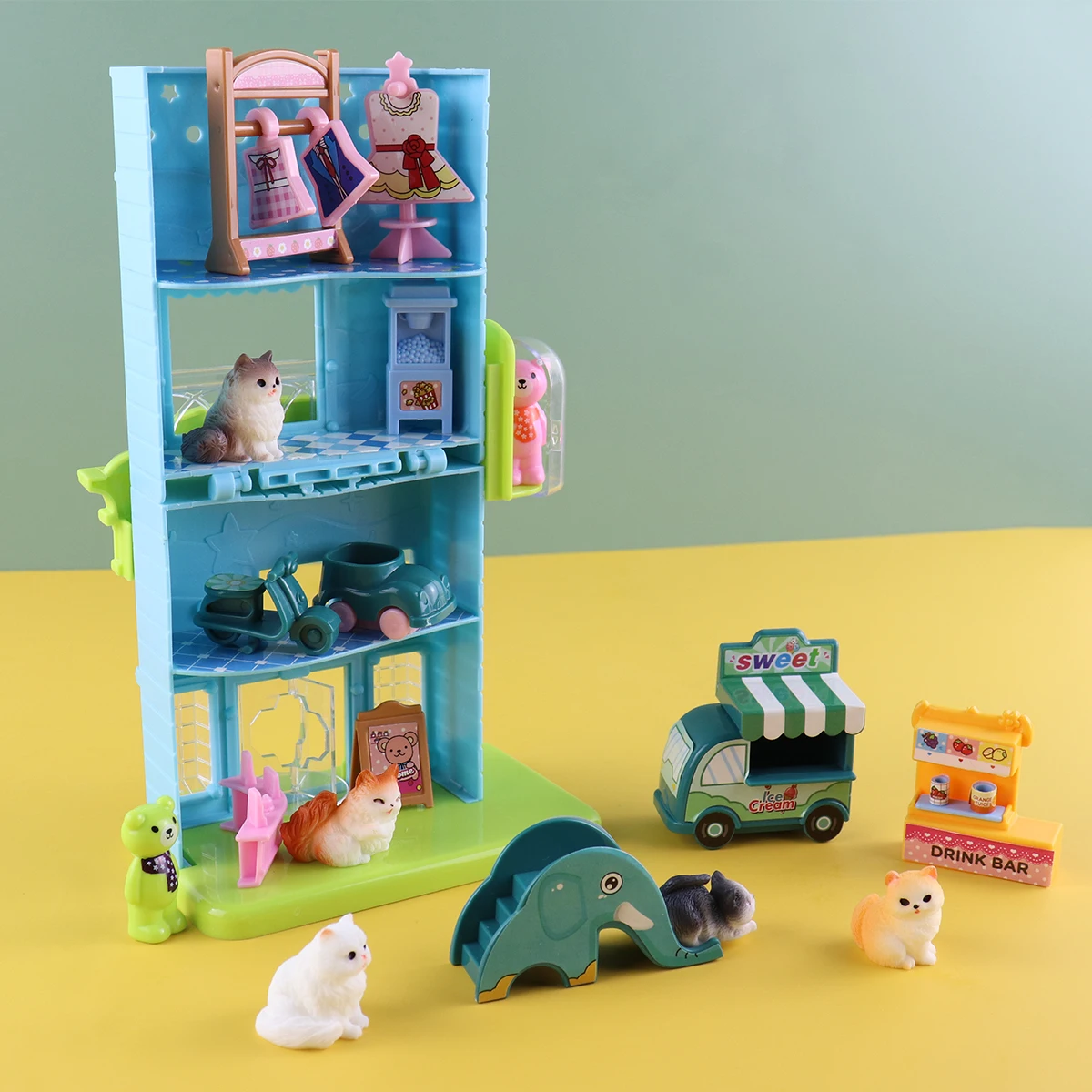 Doen Alsof Speelgoed Schattige Kat Huisdier Familie Speelgoed Mini Mode Kat Hond Supermarkt Spelen Huis Speelgoed Kat Pop Set Kerst Decoratie Nieuw