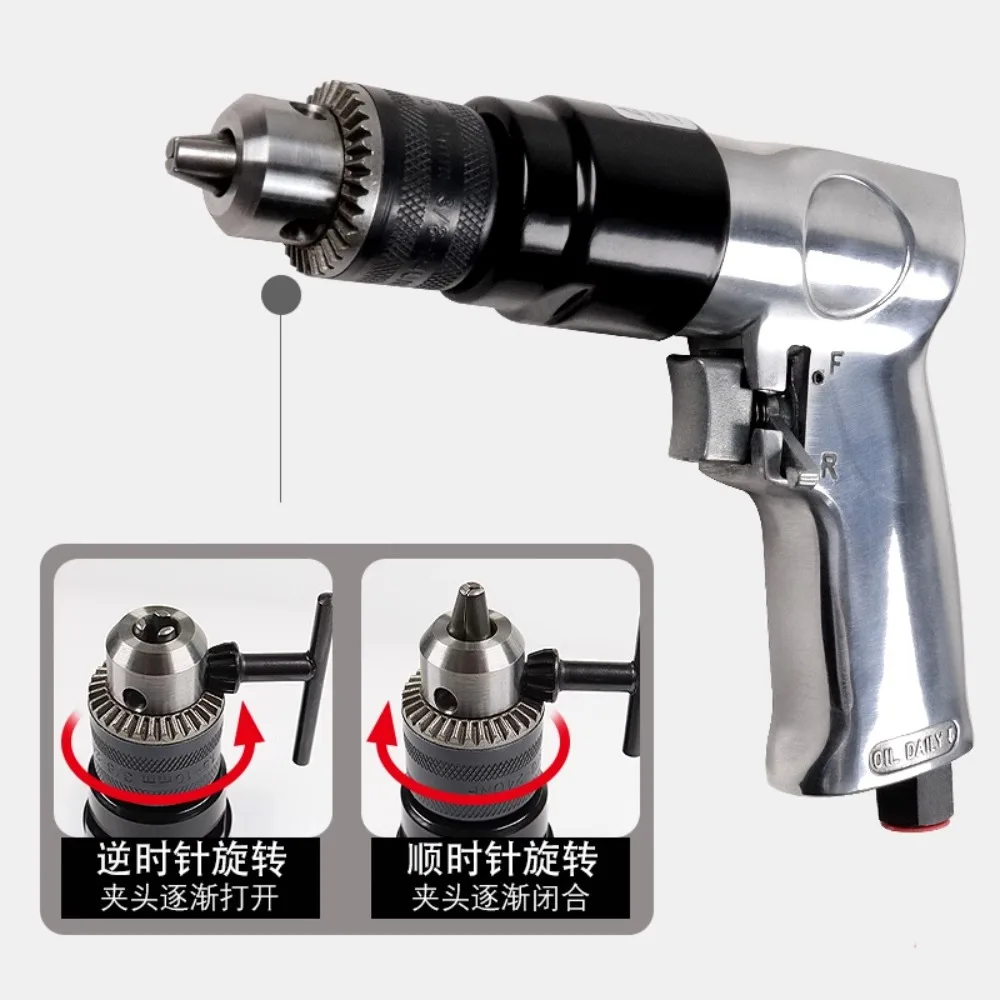 Reversible Air Drill, Pistol Grip Pneumatic Tool 10mm 3/8