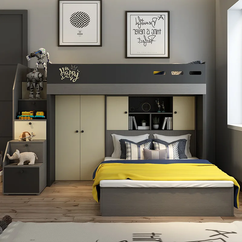 Nordic wielofunkcyjne łóżko matka nowoczesne minimalistyczne wysokie pudełko szafa łóżko pod łóżkiem łóżko piętrowe