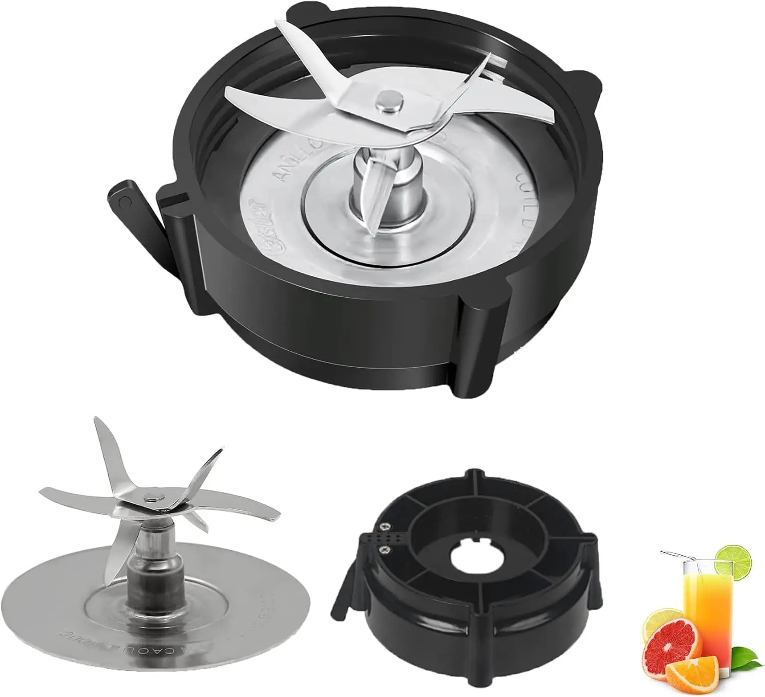 Cuchilla para Licuadora Pro 1200 Compatible con Licuadoras Oster Pro 1200 con Base de Vaso y Junta Tórica de Goma