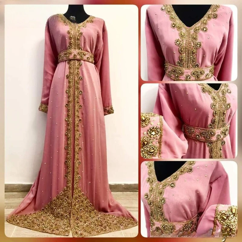 

Moroccan Dubai Kaftans Farasha Abaya Dress Very Fancy Long Gown Fashion Trend