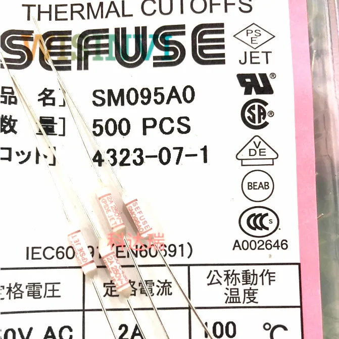 10PCS 10PCS SM095A0 Thermal Fuse 2A 100°C  100 Celsius Degree 2A 250V