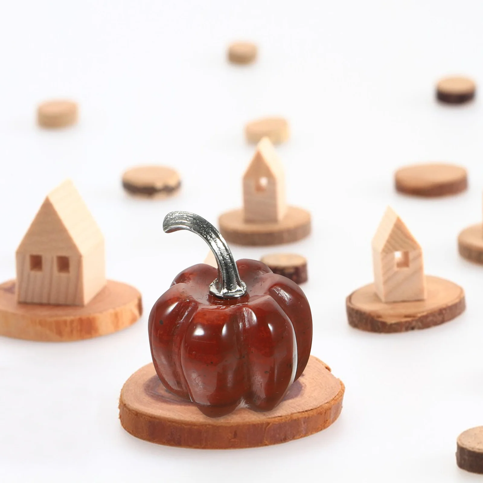 

7Pcs Crystal Pumpkin Crafts Exquisite Small Pumpkin Craft Table Ornament for Indoor Outdoor Home Supplies Layout Scene Decor