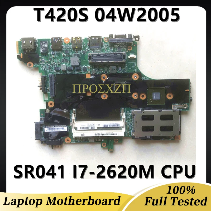 

04W2005 Mainboard For LENOVO T420S T420SI Laptop Motherboard With SR041 I7-2620M CPU N12P-NS2-S-A1 GT540M GPU 100%Full Tested OK