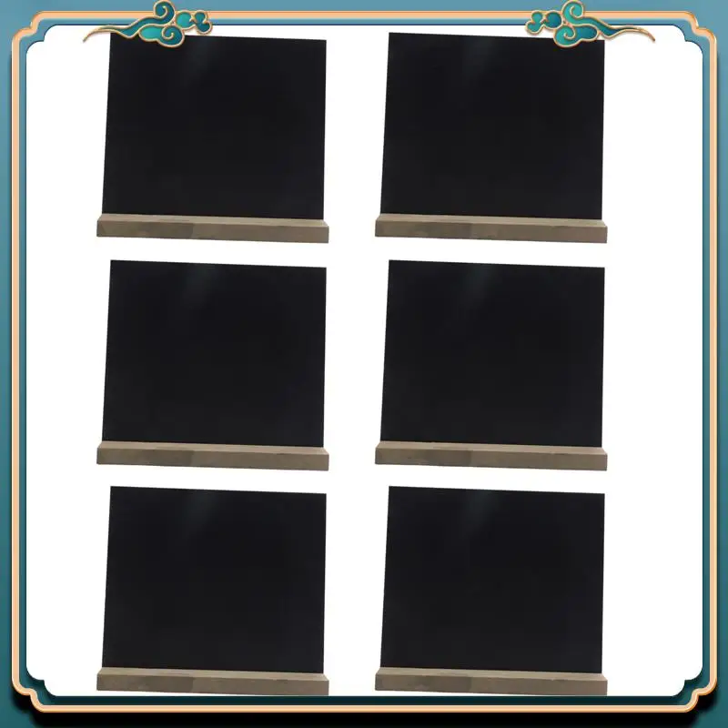 (New)-6 Pack Rustic Chalk Board Sign With Wood Stand For Wedding Decorations Signs Labels 6X5 Inch Blackboard
