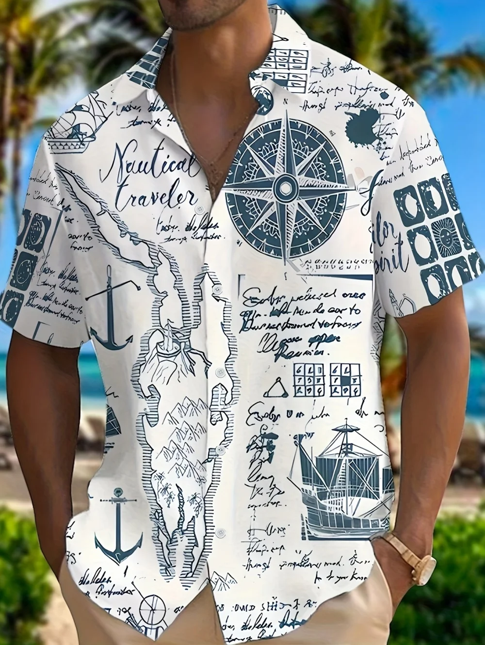 

Men's Printed Short Sleeved Shirt Cartoon Graphic Allover Print Lapel Shirt Casual Fashion Shirt Daily Vacation Shirts for Man