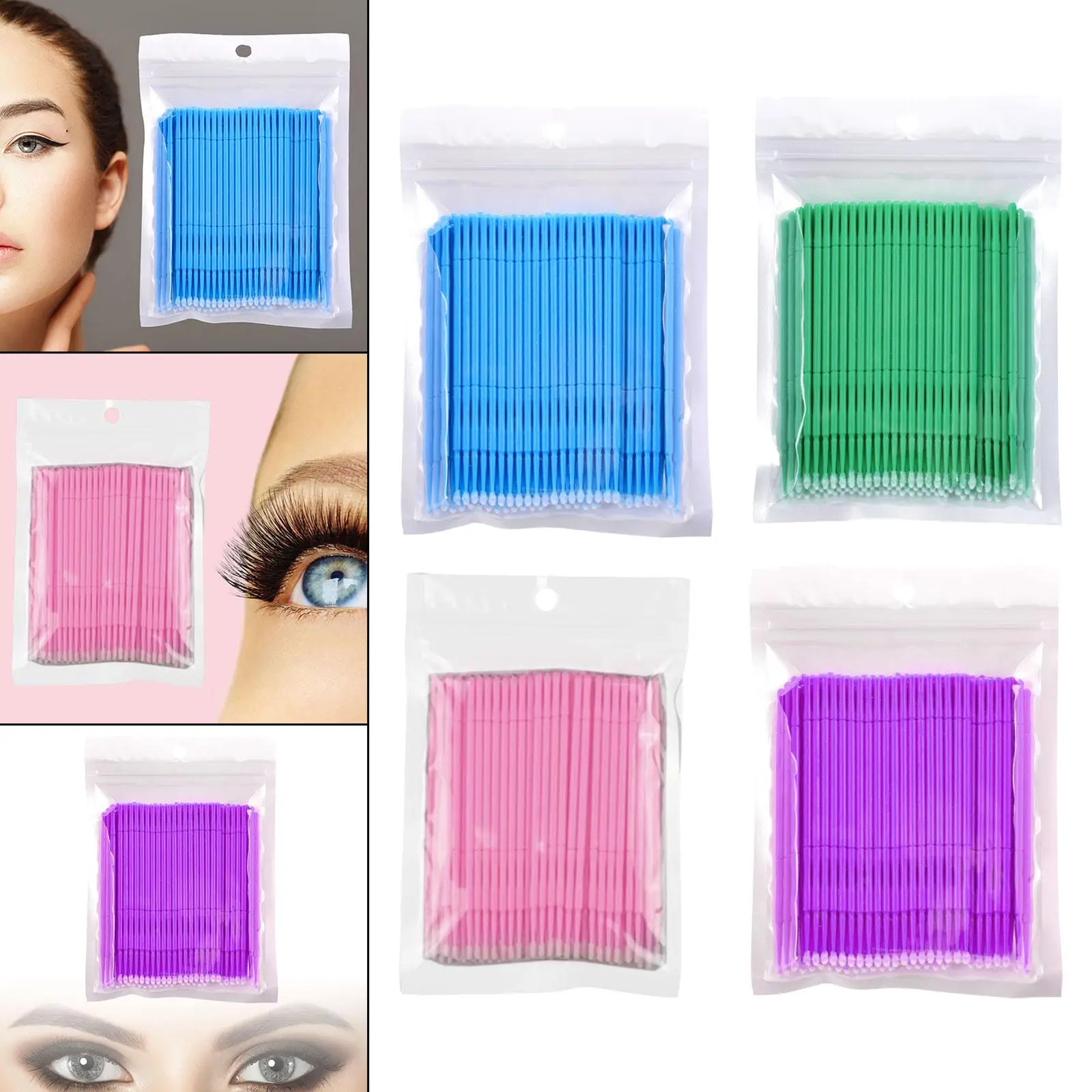 100x Micro Applicator Brushes for Eyelash Extension Makeup Lash Remover