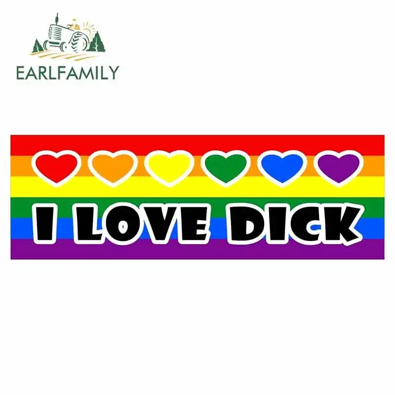 

EARLFAMILY 13cm for I Love LGBT Gay Sign Car Stickers Vinyl JDM Bumper Trunk Truck Graphics Waterproof Anime Camper Decal