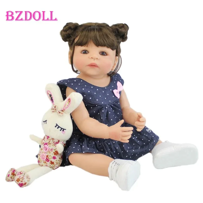 55cm Full Body Soft Vinyl Reborn Girl Baby Doll Alive Princess Toddler Toy 22inch