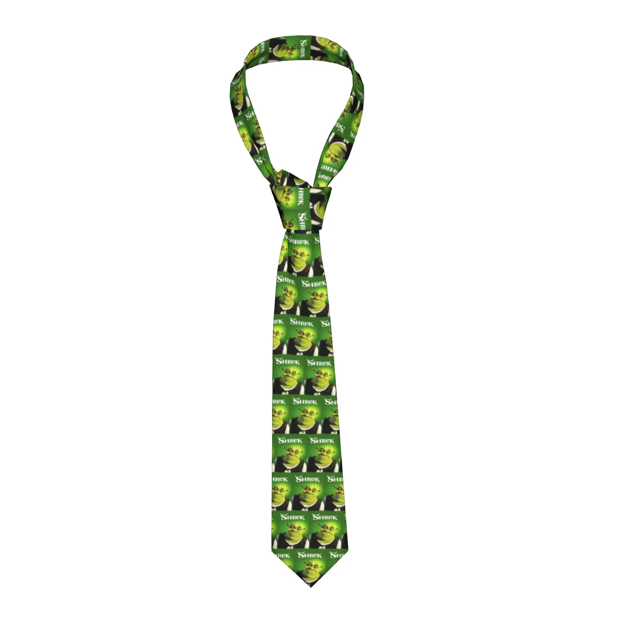 

Мужской шелковый галстук с мультяшным принтом Шрека, забавный, в стиле аниме, для бизнеса