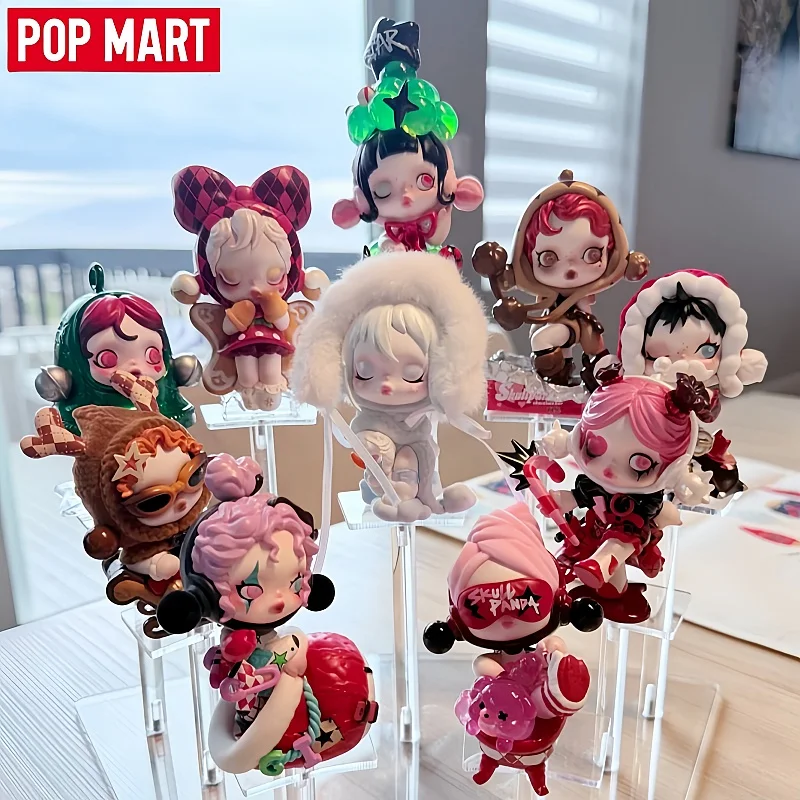 

Подлинная кукла Popmart Skullpanda желает время серии, слепая коробка, рождественская модная коллекция игрушек для девочек, праздничный подарок-сюрприз