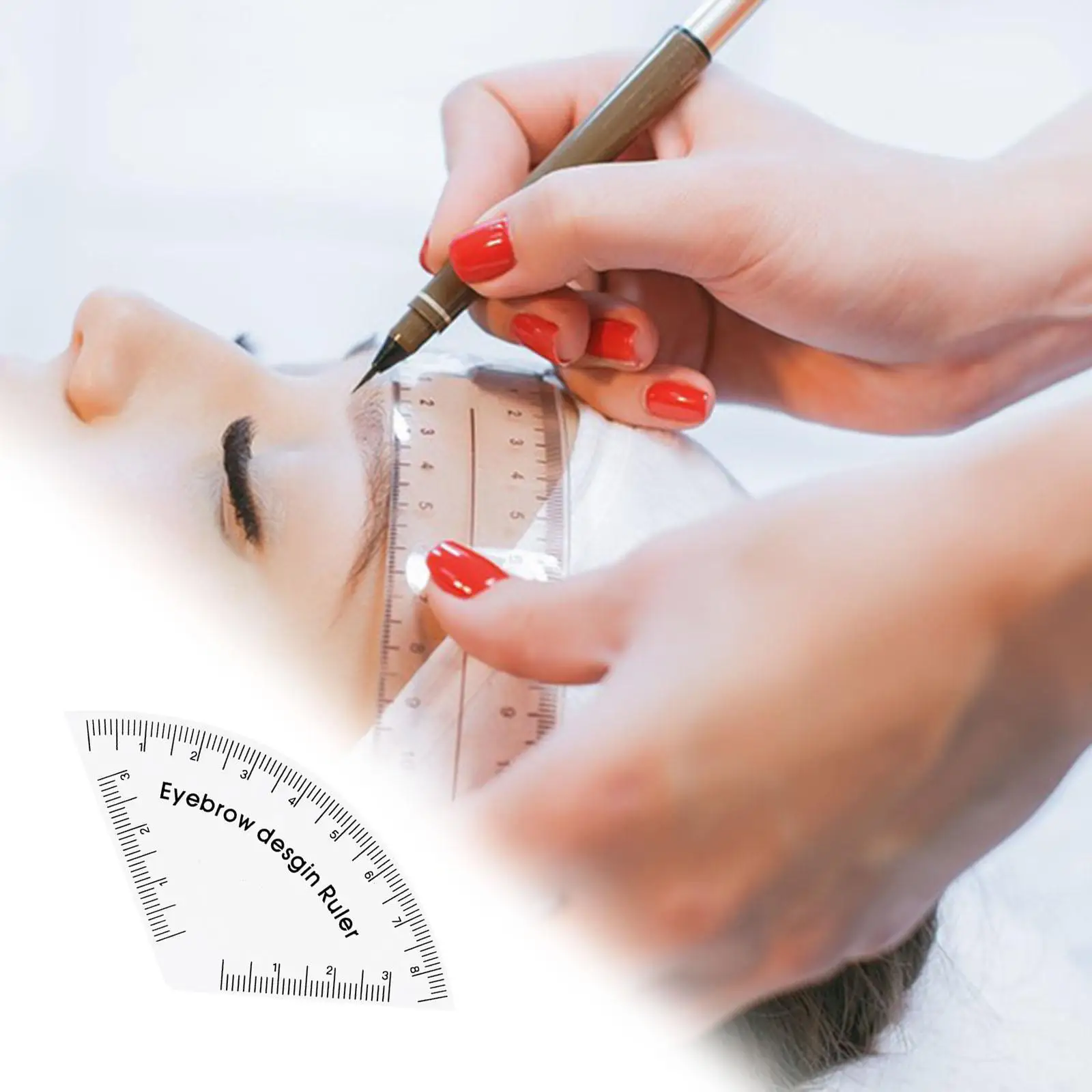 استنسل بتصميم الحواجب مع دليل قوس، قالب حواجب بتصميم سريع بحجم الجيب