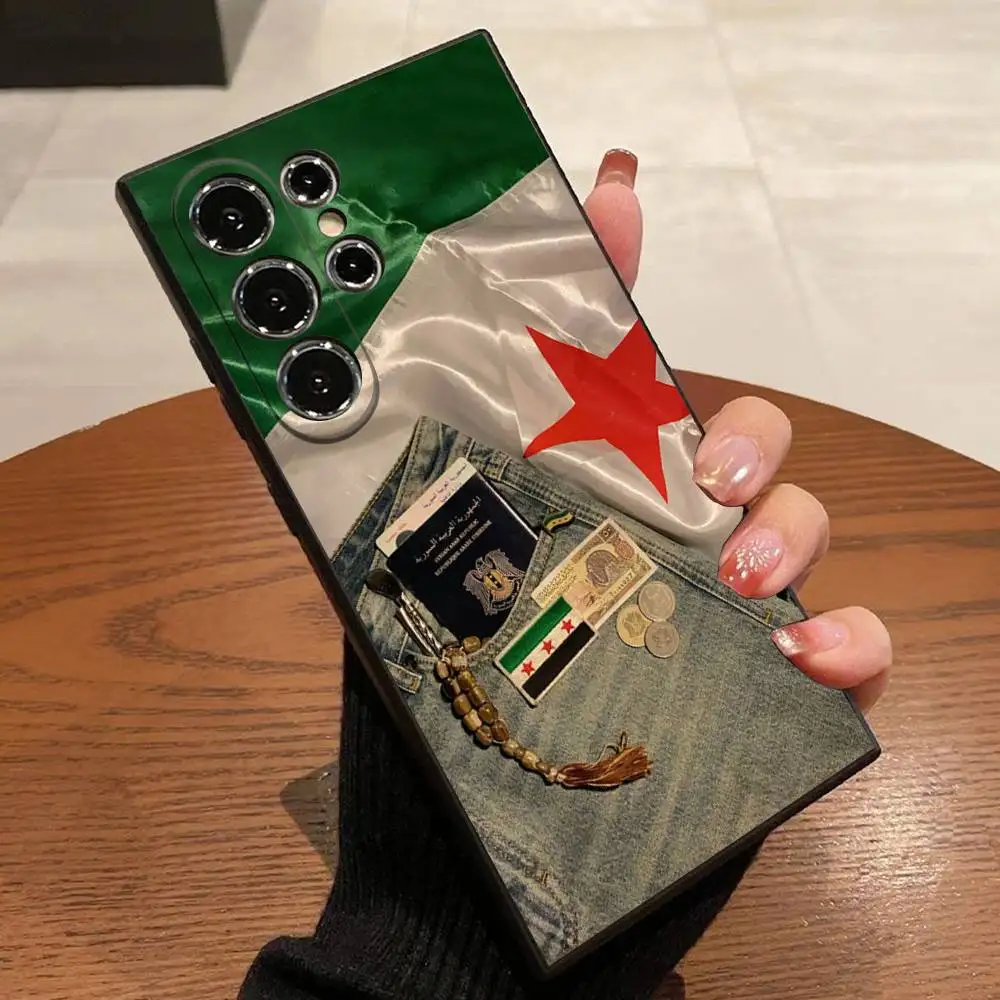 Syria Eagle Flag National Emblem Phone Case For Samsung S25,S24,S21,S22,S23,S30,Ultra,S20,Plus,Fe,Lite,5G Black Cover view 5