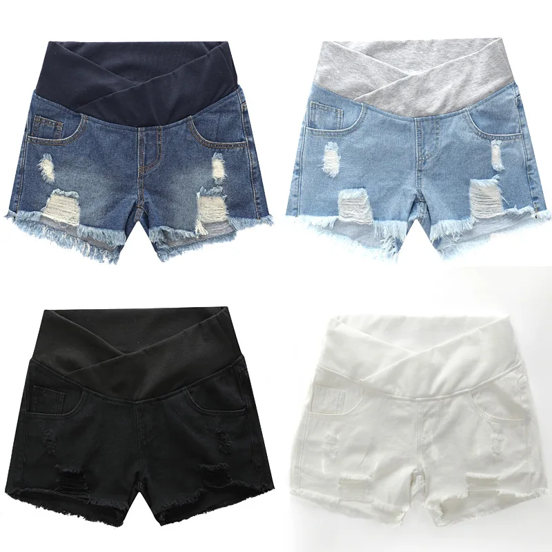 

Summer Women Maternity Short Pants Pregnancy Shorts Pregnant High Waisted Denim Shorts Plus Size Pantalon Pants Women Clothes