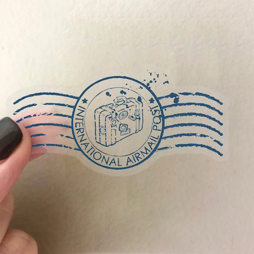 

10/60PCS Personalized Creative Retro Postmark Transparent Graffiti Decorative Stickers DIY Suitcase mobile Phone Case Water Cup