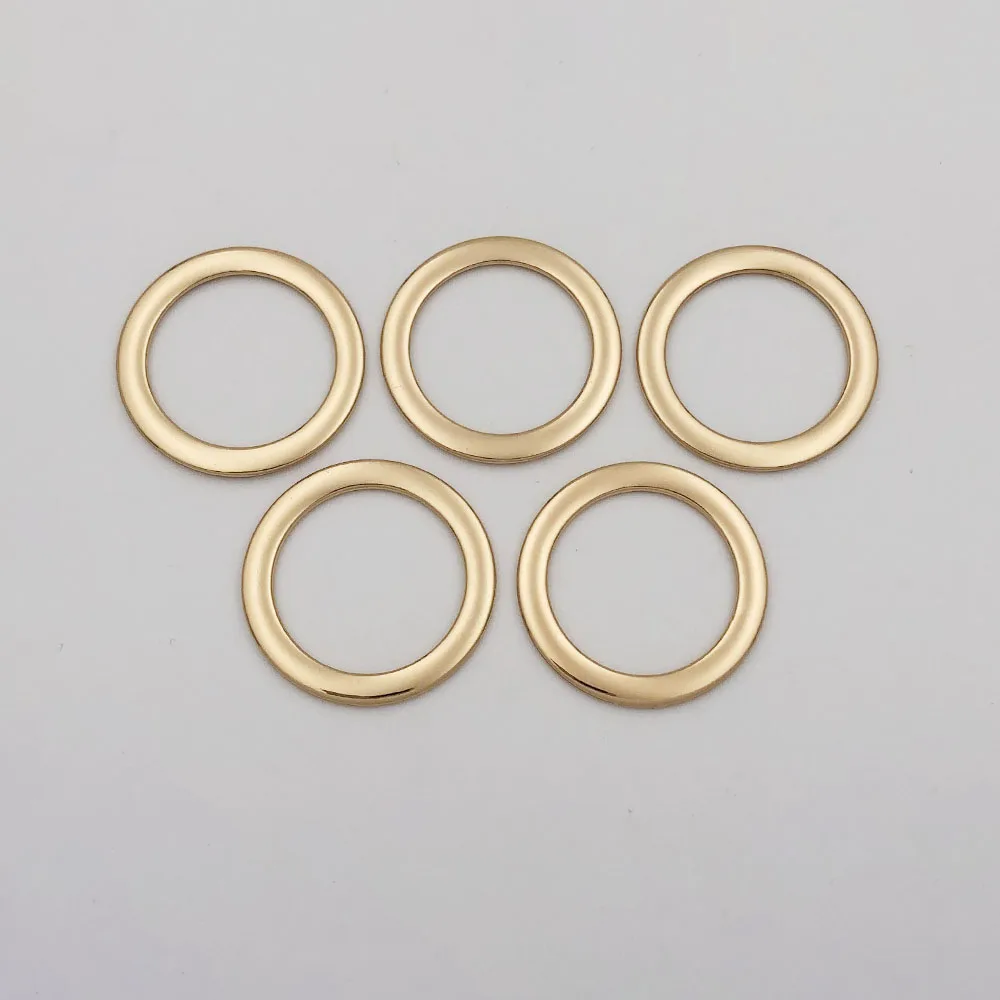 10pcs/lot 24mm Light Gold Metal Ring Bikini Swimsuit DIY Accessories Connectors Sewing Supplies