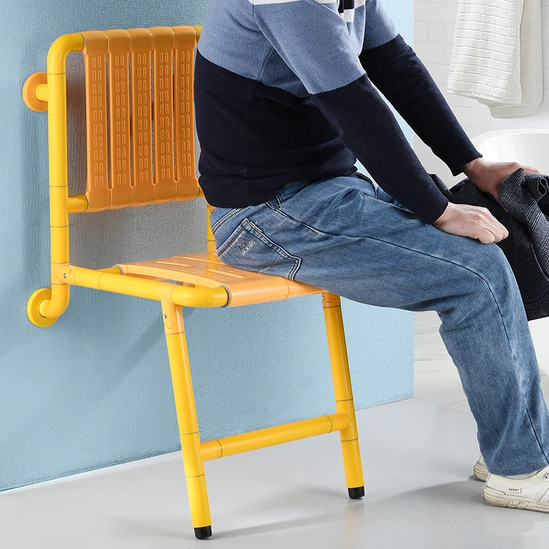 

Metal Wall-Mounted Shower Seat Non-Slip Folding Bath Stool Bathroom Shower Chair for Pregnant Women Kids Elderly Stainless Steel