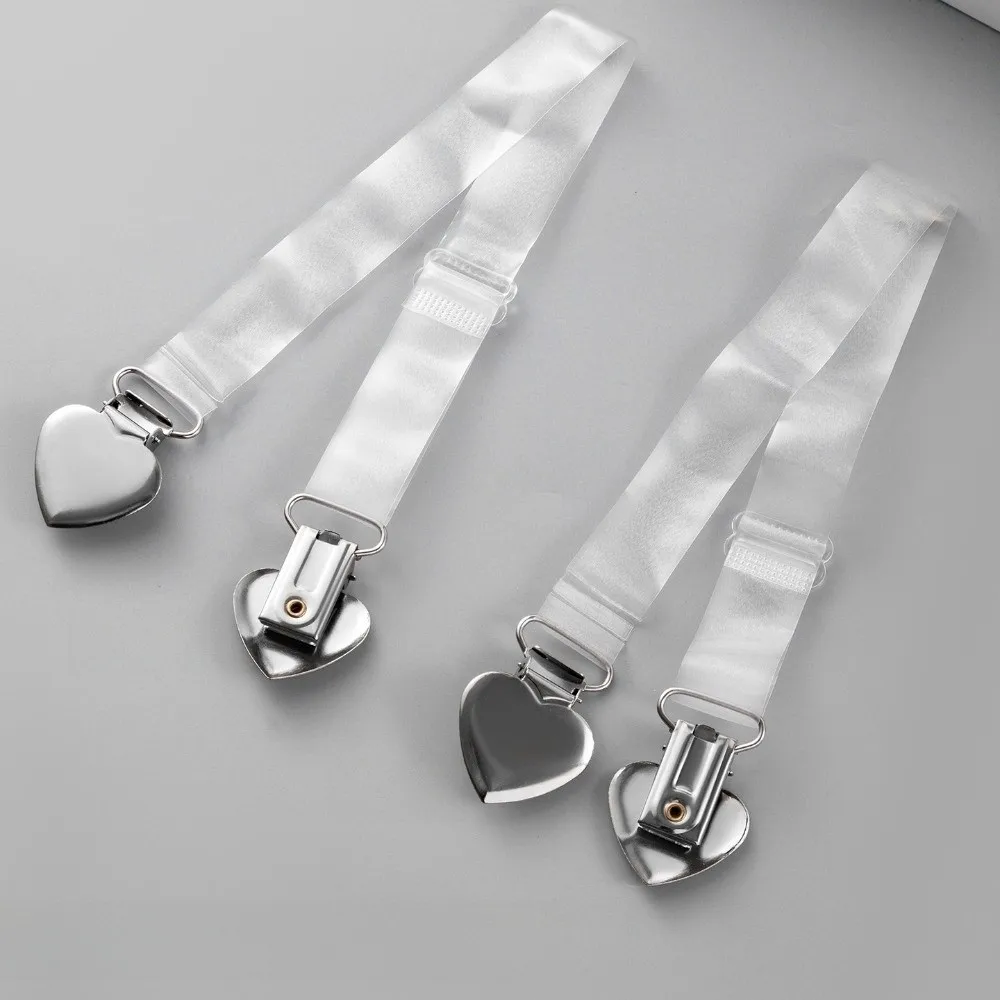 Transparent Invisible Shoulder Strap Anti-Slip Adjustable Bra Clasp Portable Heart Duckbill Clip Clothes Clasp Underwear