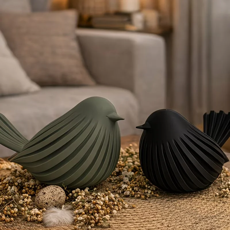 Sculpture d'oiseau minimaliste et mignonne avec texture de coquille, décoration d'intérieur parfaite de style nordique pour le salon et le bureau