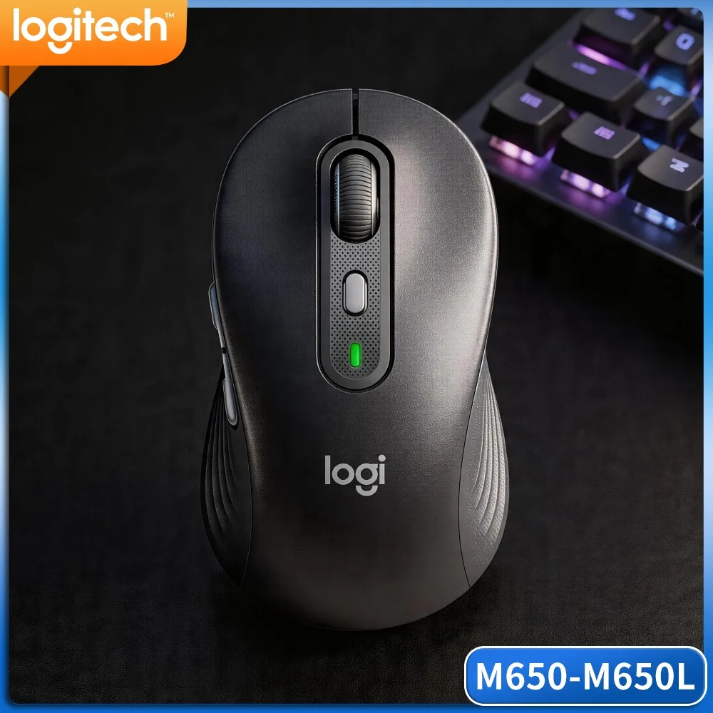 Logitech M650/M650L Ergonomic Mouse Wireless High Accuracy Tracking Recycled Material Comfort Contour Home Notebook PC Use