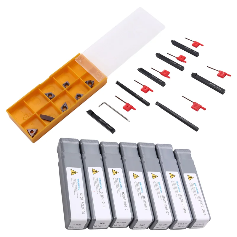 A43F-حامل أدوات تحول، 7 قطع 12 مم عرقوب مخرطة عمود تخريم تحول أداة مجموعة حامل مع إدراج كربيد